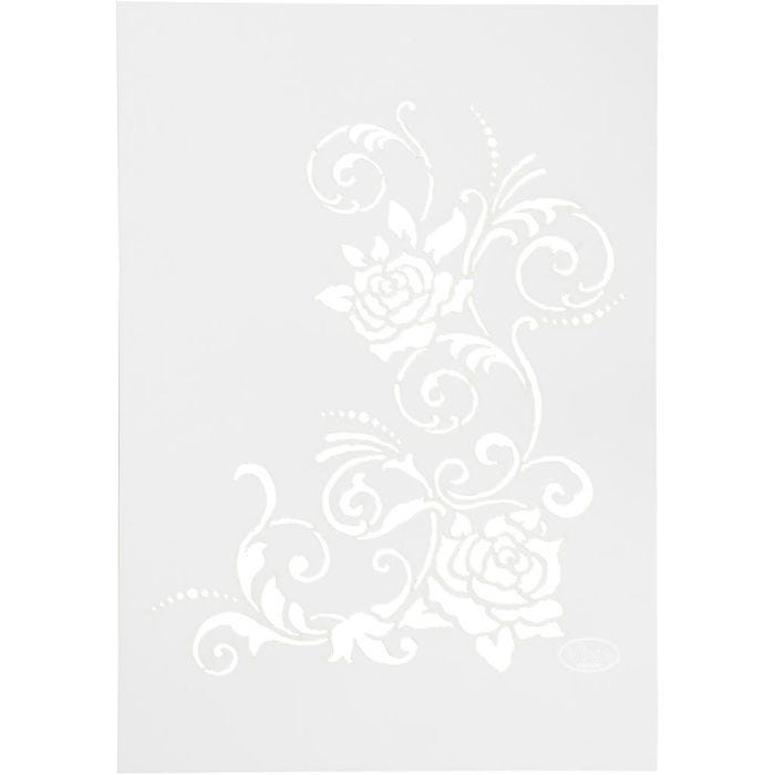 Schablone, Filigrane Blumen, A4, Blatt 210x297 mm, 1 Stk