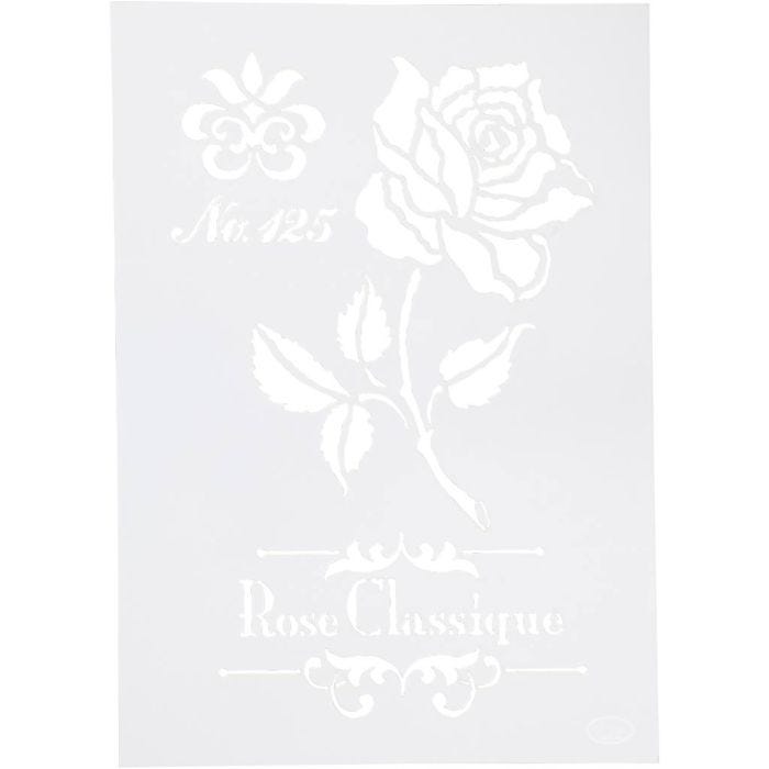 Schablone, Rose, A4, Blatt 210x297 mm, 1 Stk