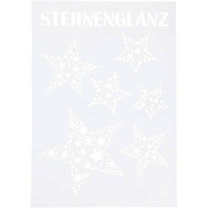 Schablone, Sterne, A4, Blatt 210x297 mm, 1 Stk