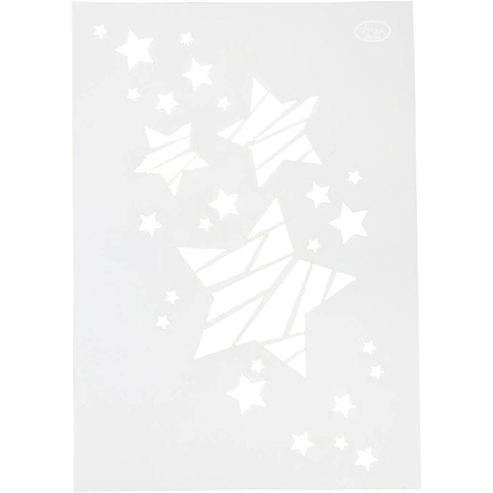Schablone, Sterne, A4, Blatt 210x297 mm, 1 Stk