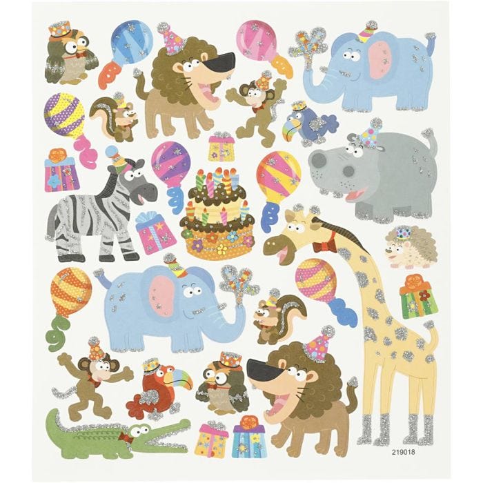 Sticker, Tier-Geburtstag, Blatt 15x16,5 cm, 1 Bl.