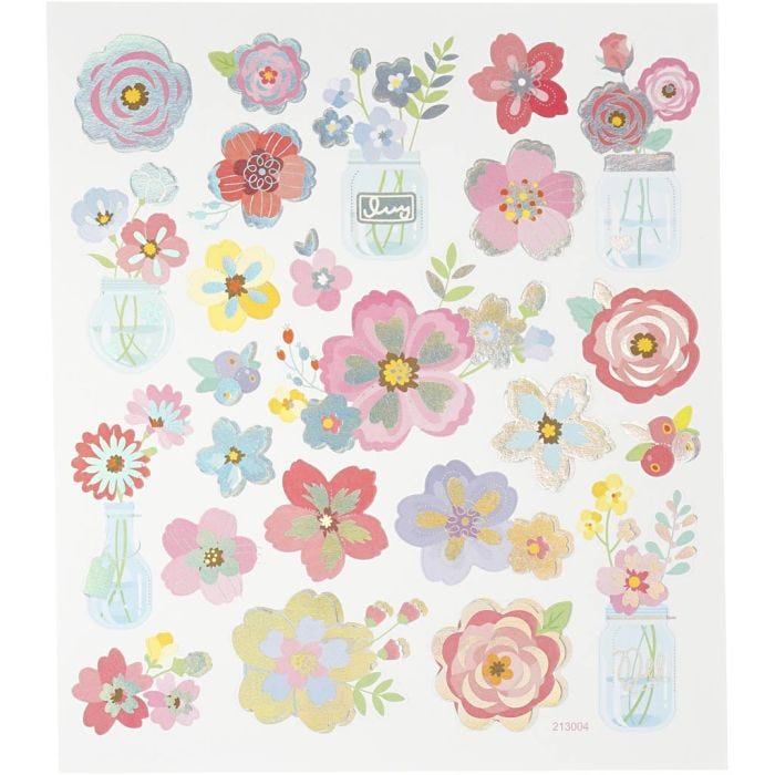 Sticker, Frühlingsblumen, Blatt 15x16,5 cm, 1 Bl.
