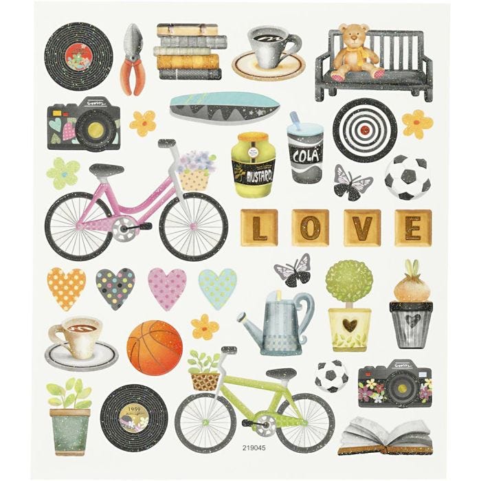 Sticker, Freizeit, 15x16,5 cm, 1 Bl.