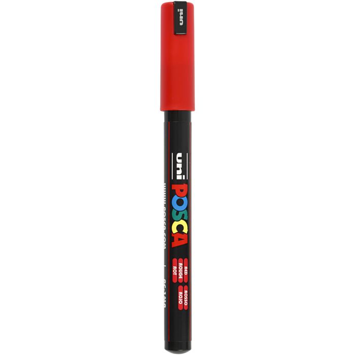Posca Marker , Nr. PC-1MR, Strichstärke 0,7 mm, extrafein, Rot, 1 Stk