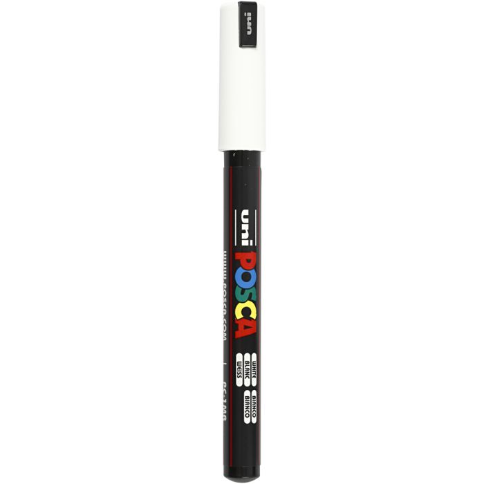 Posca Marker , Nr. PC-1MR, Strichstärke 0,7 mm, extrafein, Weiß, 1 Stk