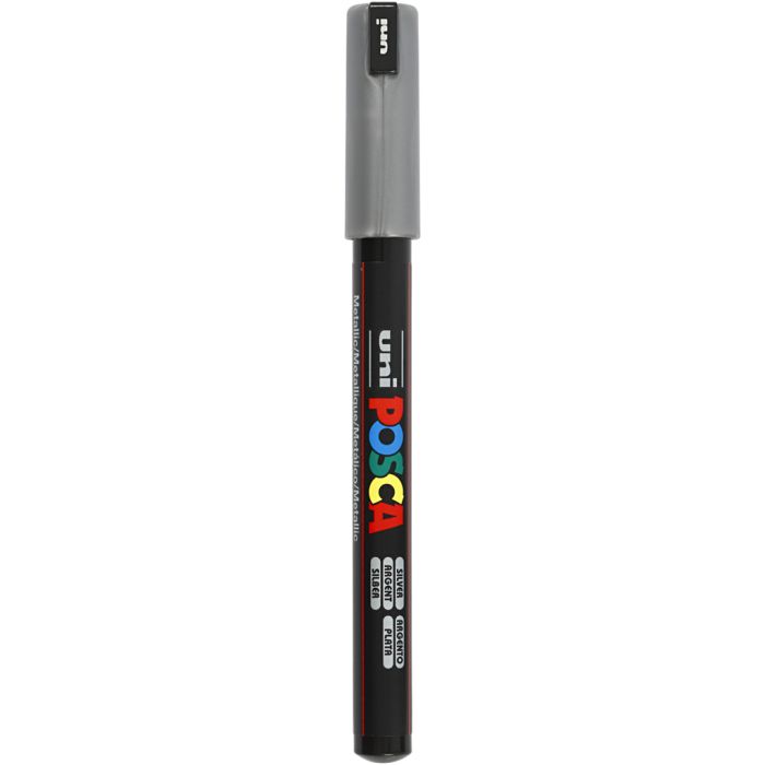 Posca Marker , Nr. PC-1MR, Strichstärke 0,7 mm, extrafein, Silber, 1 Stk