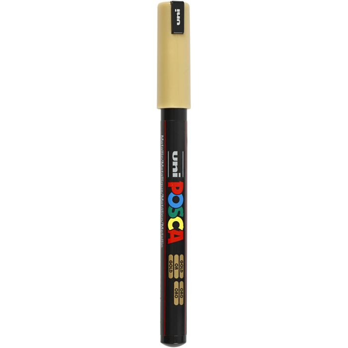 Posca Marker , Nr. PC-1MR, Strichstärke 0,7 mm, extrafein, Gold, 1 Stk