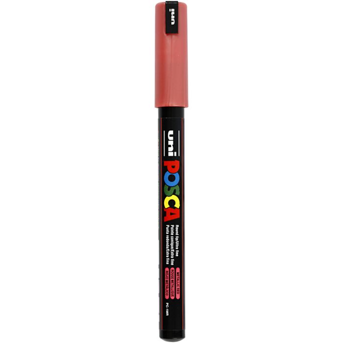 Posca Marker , Nr. PC-1MR, Strichstärke 0,7 mm, extrafein, Metallic-Rot, 1 Stk