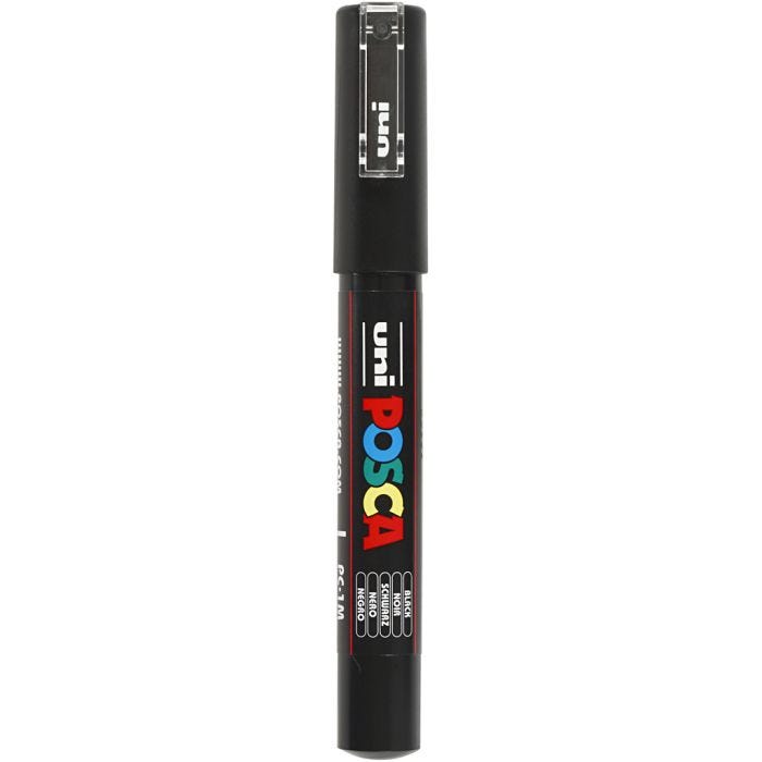 Posca Marker , Nr. PC-1M, Strichstärke 0,7 mm, extrafein, Schwarz, 1 Stk