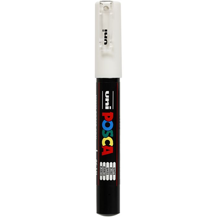 Posca Marker , Nr. PC-1M, Strichstärke 0,7 mm, extrafein, Weiß, 1 Stk
