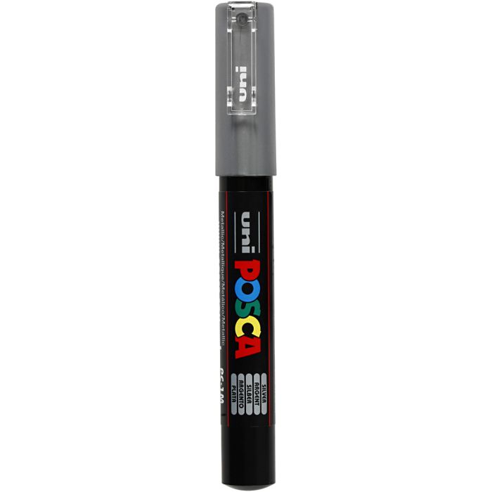 Posca Marker , Nr. PC-1M, Strichstärke 0,7 mm, extrafein, Silber, 1 Stk