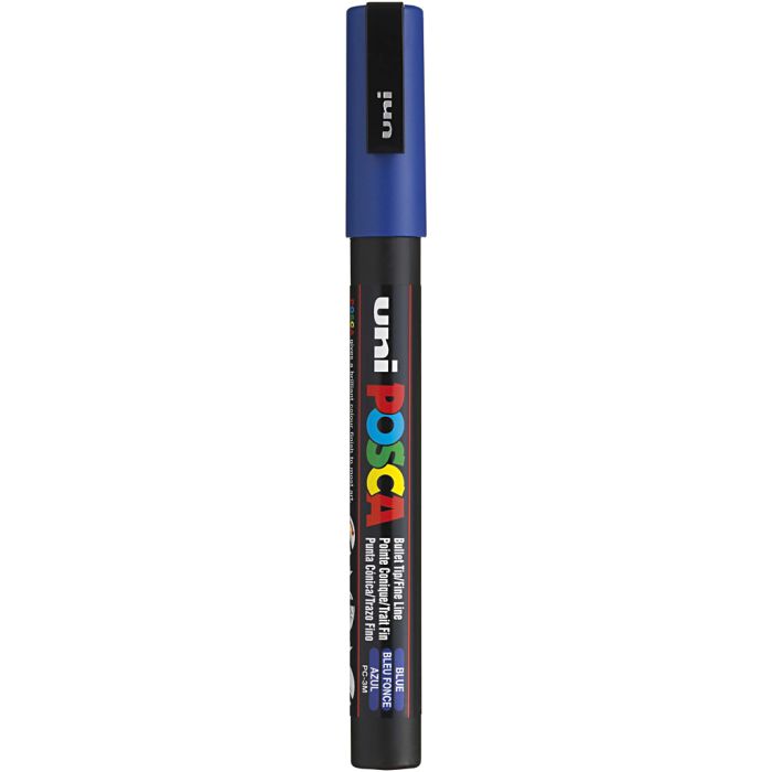Posca Marker , Nr. PC-3M, Strichstärke 0,9-1,3 mm, fein, Blau, 1 Stk