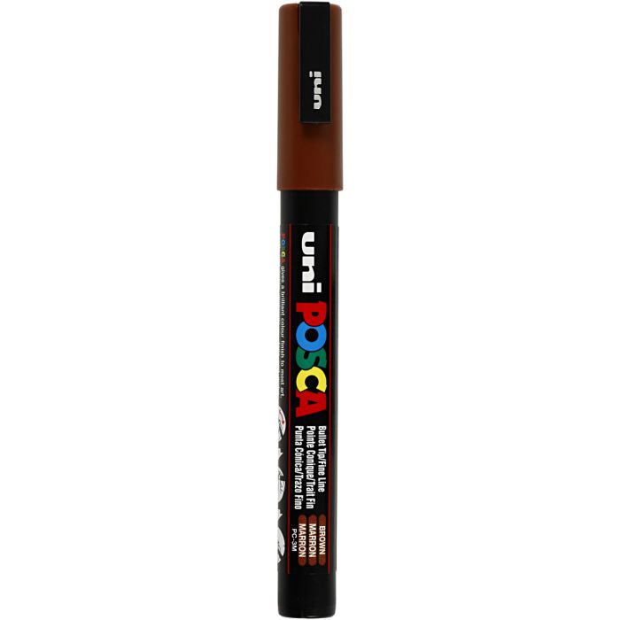 Posca Marker , Nr. PC-3M, Strichstärke 0,9-1,3 mm, fein, Braun, 1 Stk