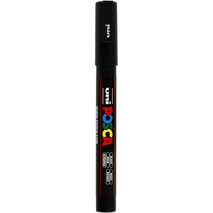 Posca Marker , Nr. PC-3M, Strichstärke 0,9-1,3 mm, fein, Schwarz, 1 Stk