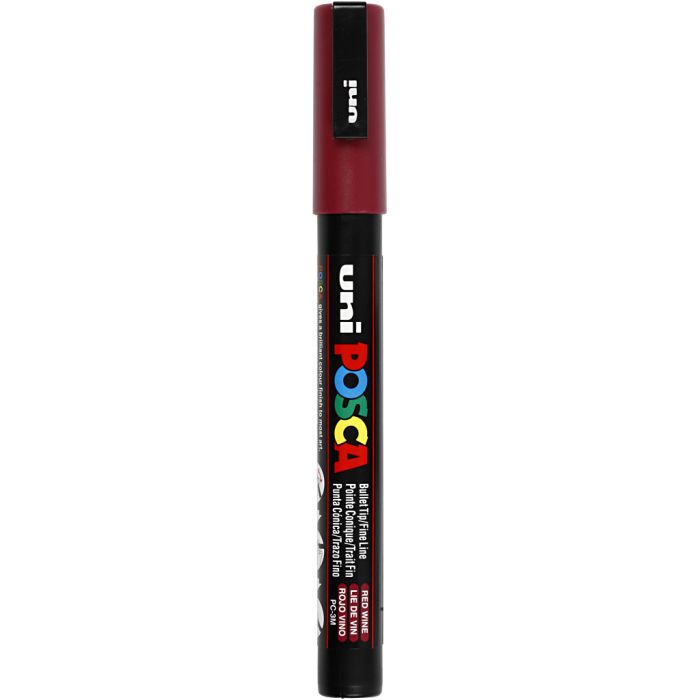 Posca Marker , Nr. PC-3M, Strichstärke 0,9-1,3 mm, fein, Bordeaux, 1 Stk