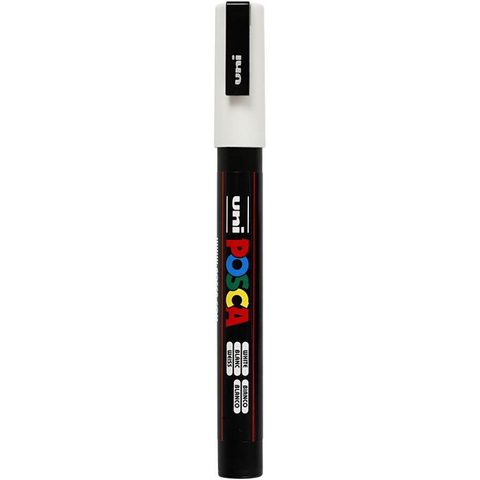Posca Marker , Nr. PC-3M, Strichstärke 0,9-1,3 mm, fein, Weiß, 1 Stk