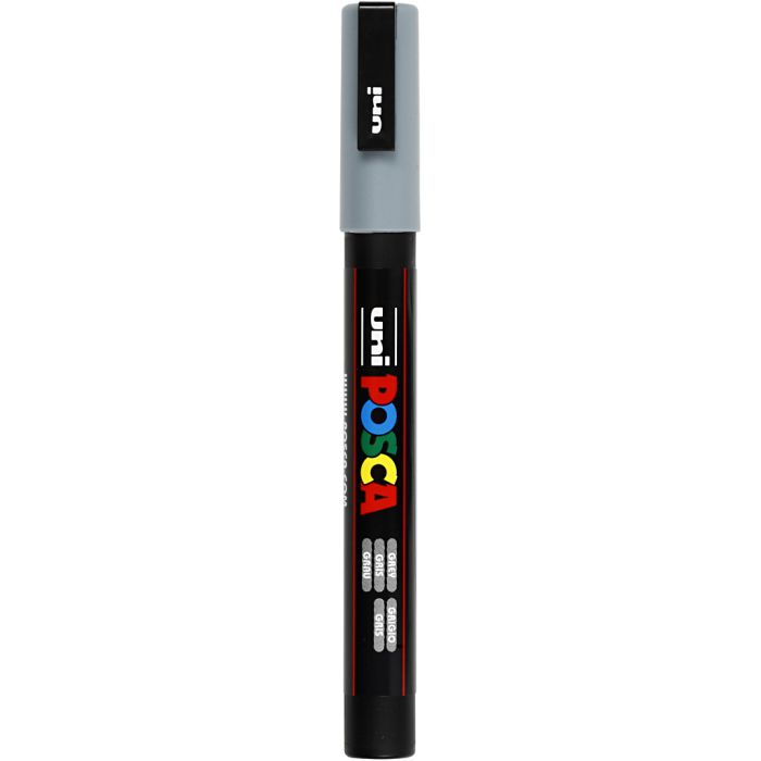 Posca Marker , Nr. PC-3M, Strichstärke 0,9-1,3 mm, fein, Grau, 1 Stk