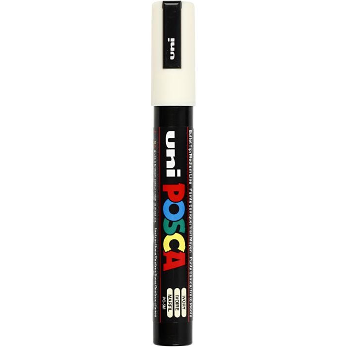 Posca Marker , Nr. PC-5M, Strichstärke 2,5 mm, Medium, Elfenbein, 1 Stk