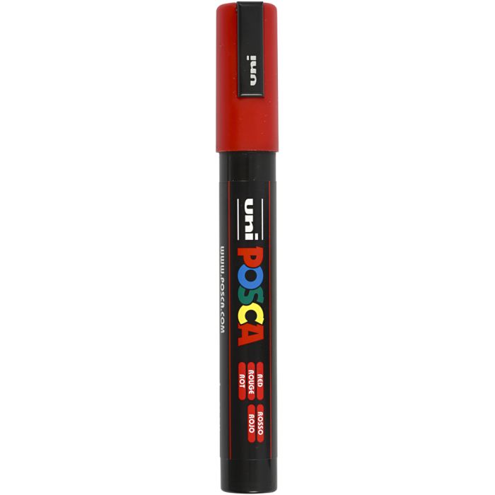 Posca Marker , Nr. PC-5M, Strichstärke 2,5 mm, Medium, Rot, 1 Stk
