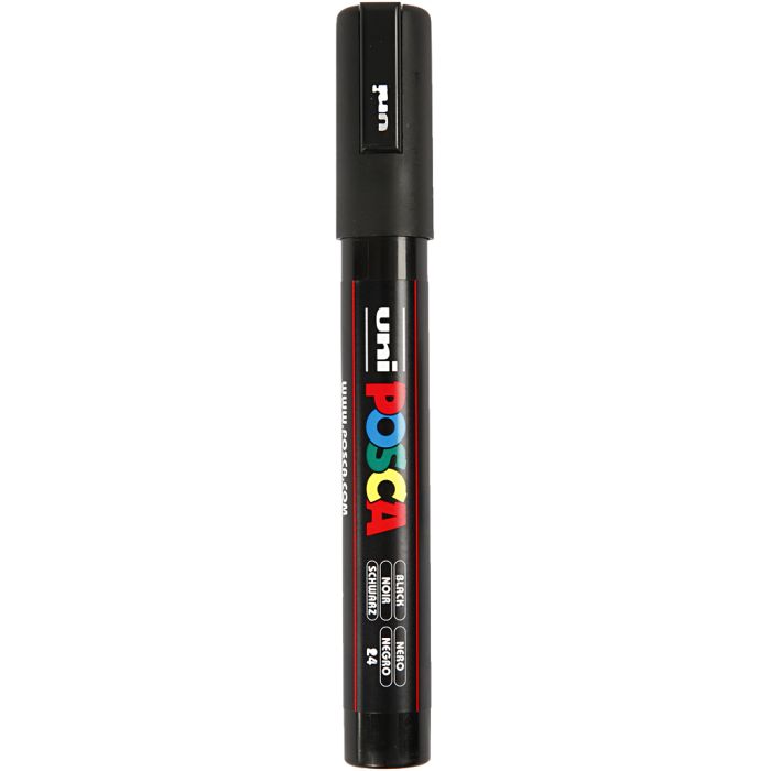 Posca Marker , Nr. PC-5M, Strichstärke 2,5 mm, Medium, Schwarz, 1 Stk