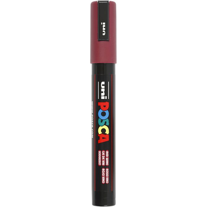 Posca Marker , Nr. PC-5M, Strichstärke 2,5 mm, Medium, Bordeaux, 1 Stk