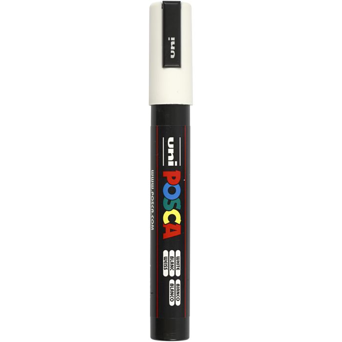 Posca Marker , Nr. PC-5M, Strichstärke 2,5 mm, Medium, Weiß, 1 Stk