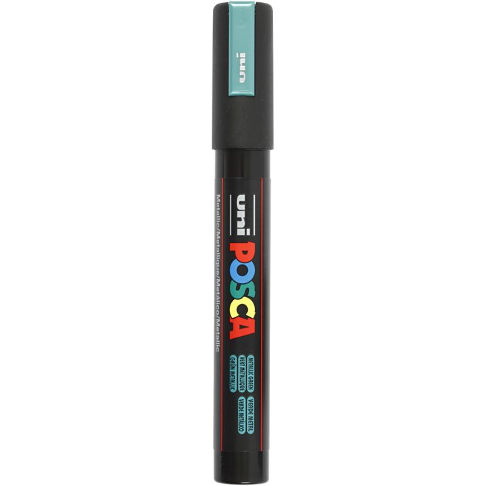 Posca Marker , Nr. PC-5M, Strichstärke 2,5 mm, Medium, Metallic-Grün, 1 Stk