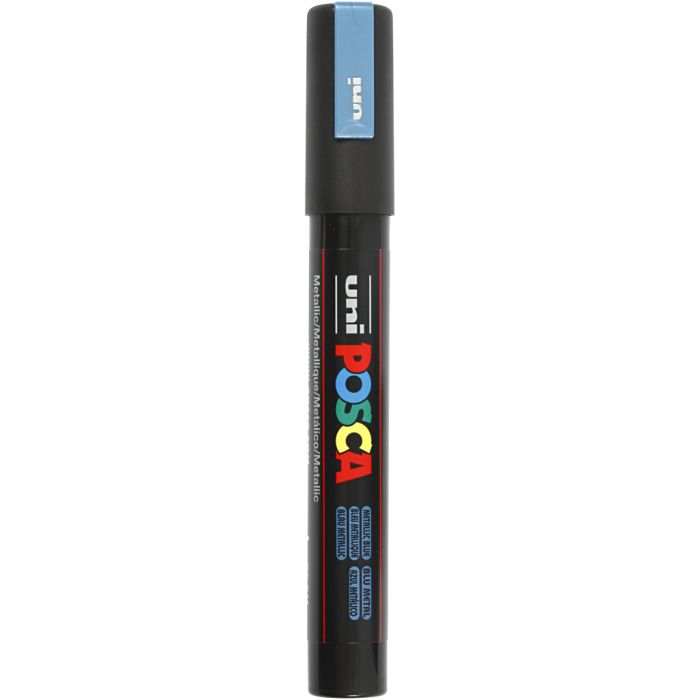 Posca Marker , Nr. PC-5M, Strichstärke 2,5 mm, Medium, Metallic-Blau, 1 Stk