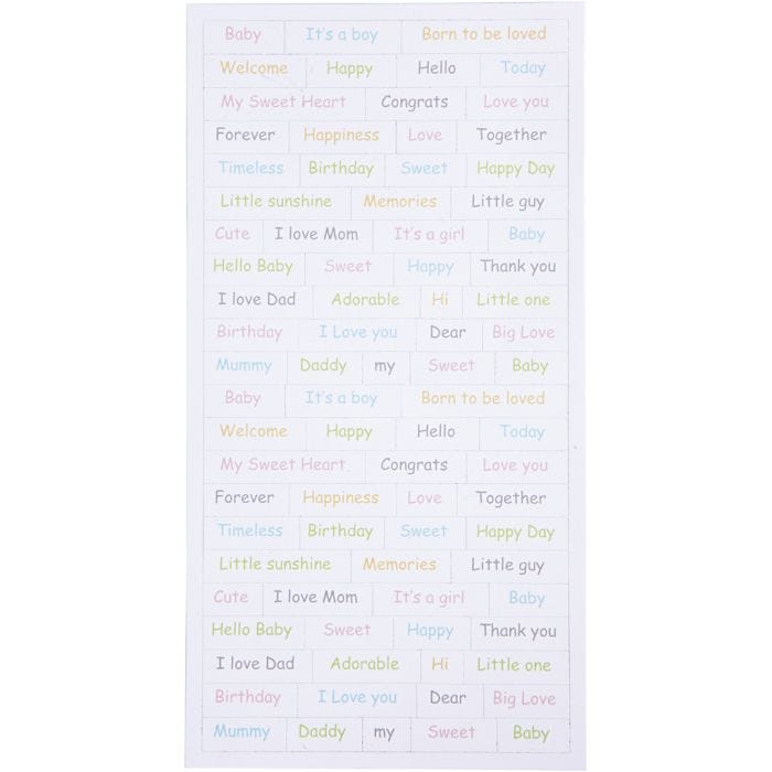 Sticker, Baby, Blatt 12x23 cm, 2x84 Stk/ 1 Pck