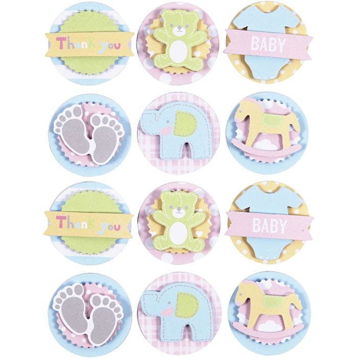 3D-Sticker Baby, Baby, D 35 mm, Dicke 5 mm, 1 Bl.