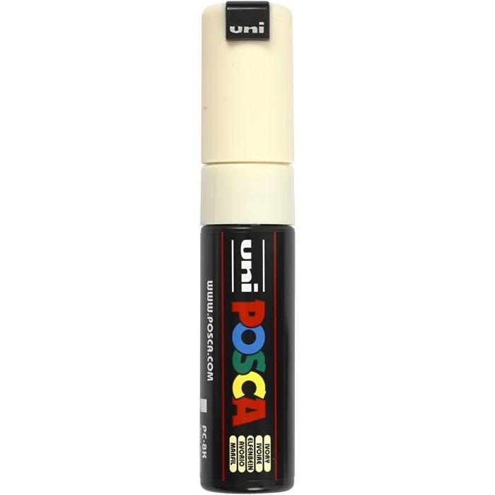 Posca Marker , Nr. PC-8K, Strichstärke 8 mm, breit, Elfenbein, 1 Stk