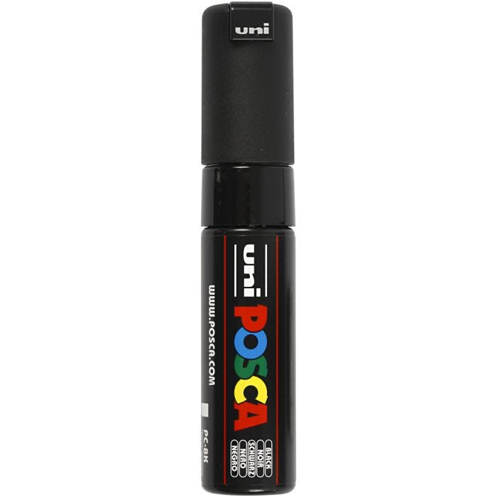 Posca Marker , Nr. PC-8K, Strichstärke 8 mm, breit, Schwarz, 1 Stk