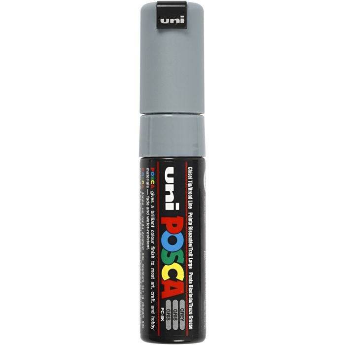 Posca Marker , Nr. PC-8K, Strichstärke 8 mm, breit, Grau, 1 Stk