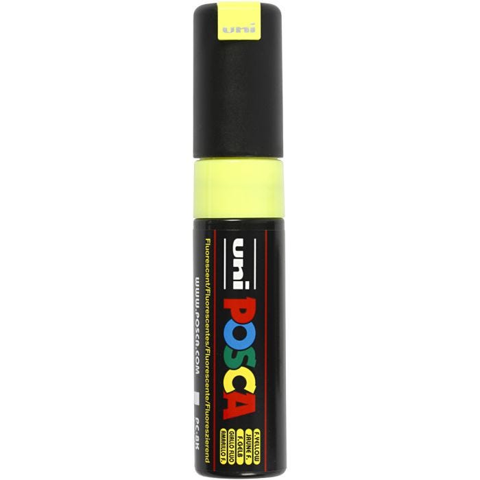 Posca Marker , Nr. PC-8K, Strichstärke 8 mm, breit, Fluo-Gelb, 1 Stk