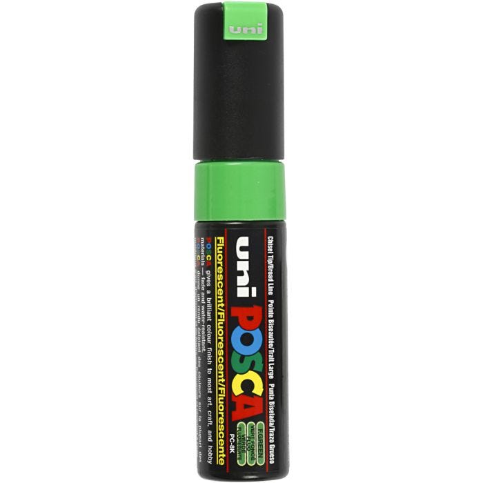 Posca Marker , Nr. PC-8K, Strichstärke 8 mm, breit, Fluo-Grün, 1 Stk