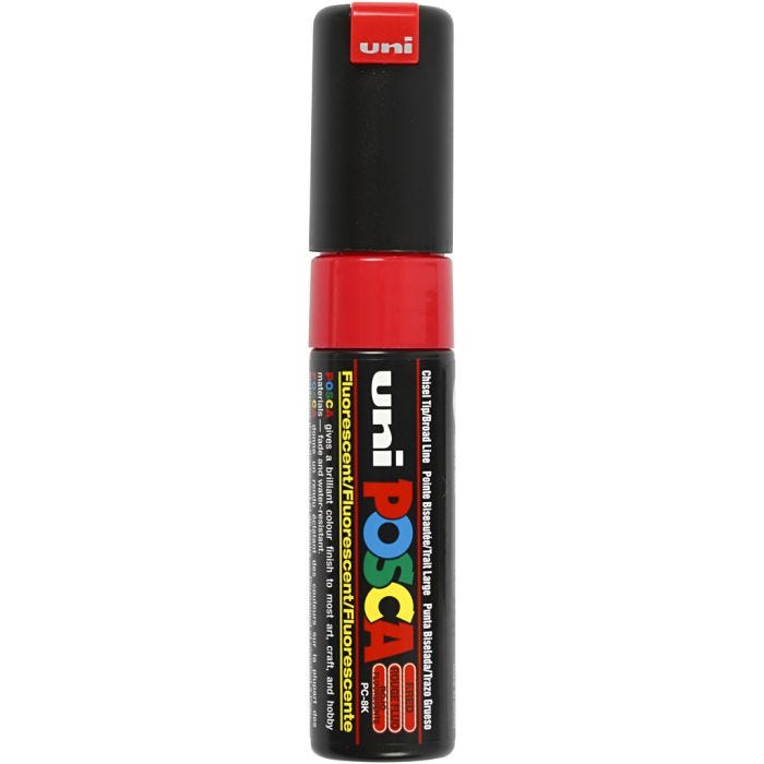Posca Marker , Nr. PC-8K, Strichstärke 8 mm, breit, Fluo-Rot, 1 Stk