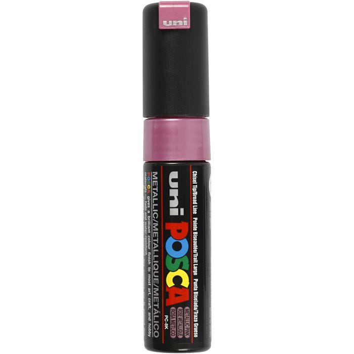 Posca Marker , Nr. PC-8K, Strichstärke 8 mm, breit, Rosa metallic, 1 Stk