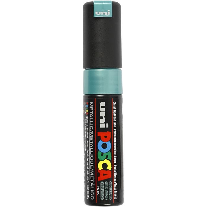 Posca Marker , Nr. PC-8K, Strichstärke 8 mm, breit, Metallic-Grün, 1 Stk