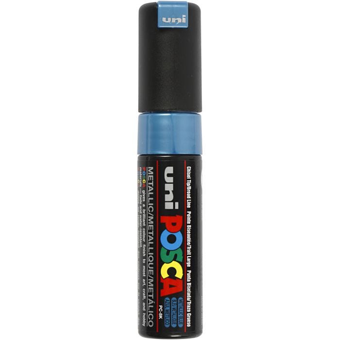 Posca Marker , Nr. PC-8K, Strichstärke 8 mm, breit, Metallic-Blau, 1 Stk