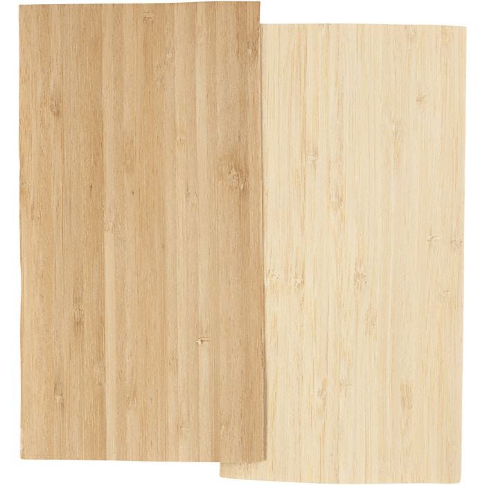 Bambus-Furnierplatten, Blatt 12x22 cm, Dicke 0,75 mm, 2 Bl./ 1 Pck