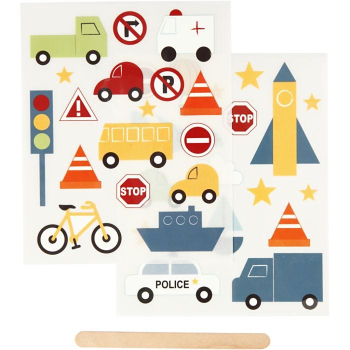 Rub-on Stickers, Transport, Blatt 12,2x15,3 cm, 1 Pck