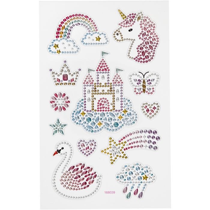 Diamant-Sticker, Einhorn-Welt, Blatt 10x16 cm, 1 Bl.