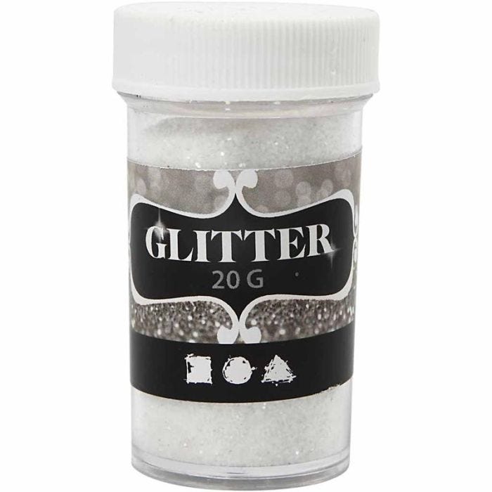 Glitter, Weiß, 20 g/ 1 Dose