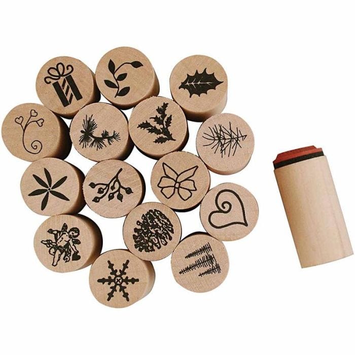Deco Art-Stempel, Weihnachten, H 26 mm, D 20 mm, 15 Stk/ 1 Pck