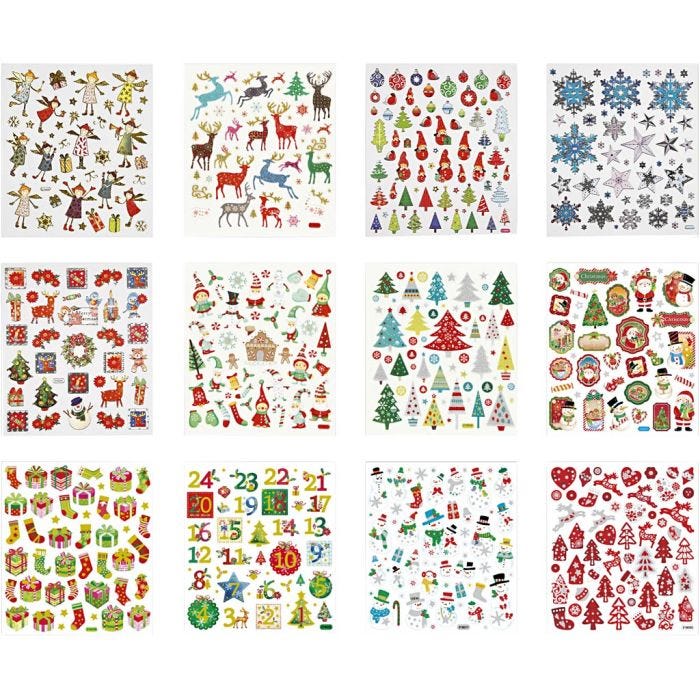 Stickerbuch, Weihnachten, Blatt 15x16,5 cm, 2x12 Bl./ 1 Pck