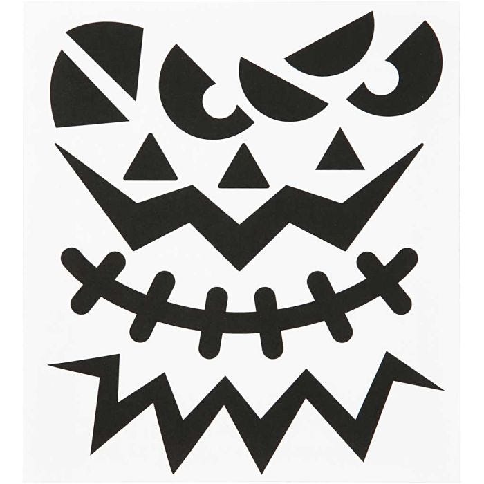 Sticker, Halloween - große Gesichter, Blatt 15x16,5 cm, 1 Bl.