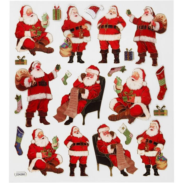 Sticker, Klassischer Nikolaus, Blatt 15x16,5 cm, 1 Bl.