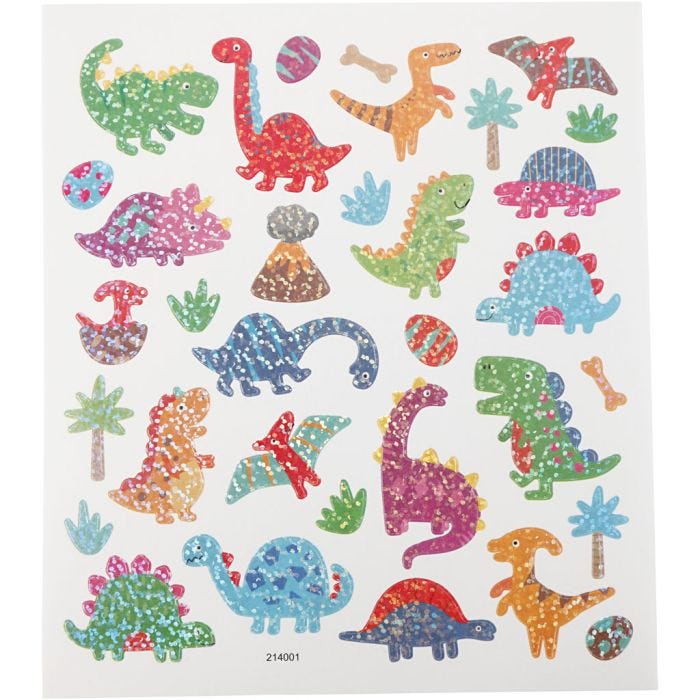 Sticker, Dinos, Blatt 15x16,5 cm, 1 Bl.