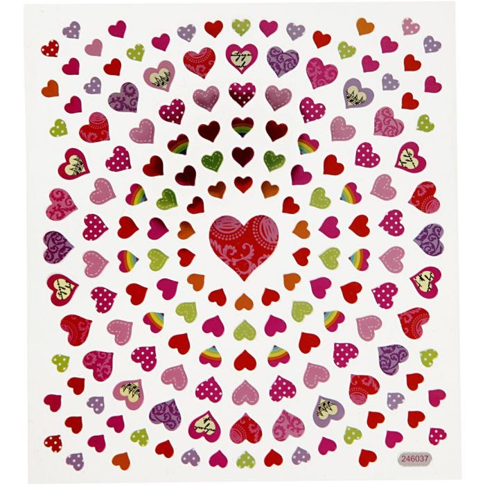 Sticker, Kleine Herzen, Blatt 15x16,5 cm, 1 Bl.
