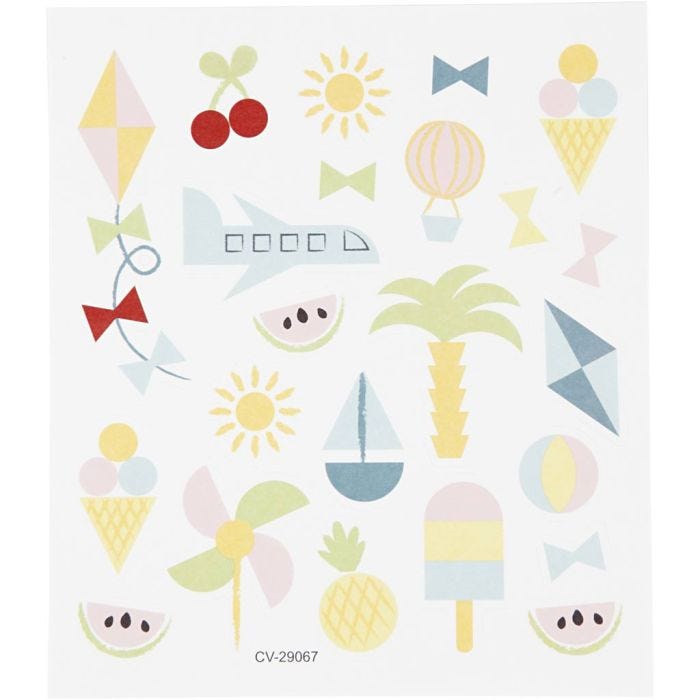 Sticker, Sommerferien, Blatt 15x16,5 cm, 1 Bl.